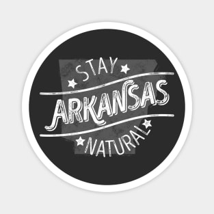 Arkansas - Stay Natural (White) Magnet